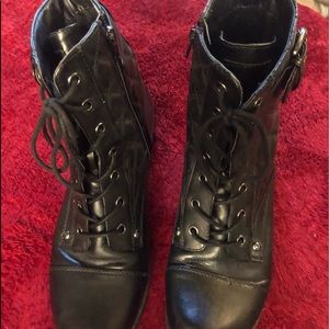 Women’s black combat boots size 9
